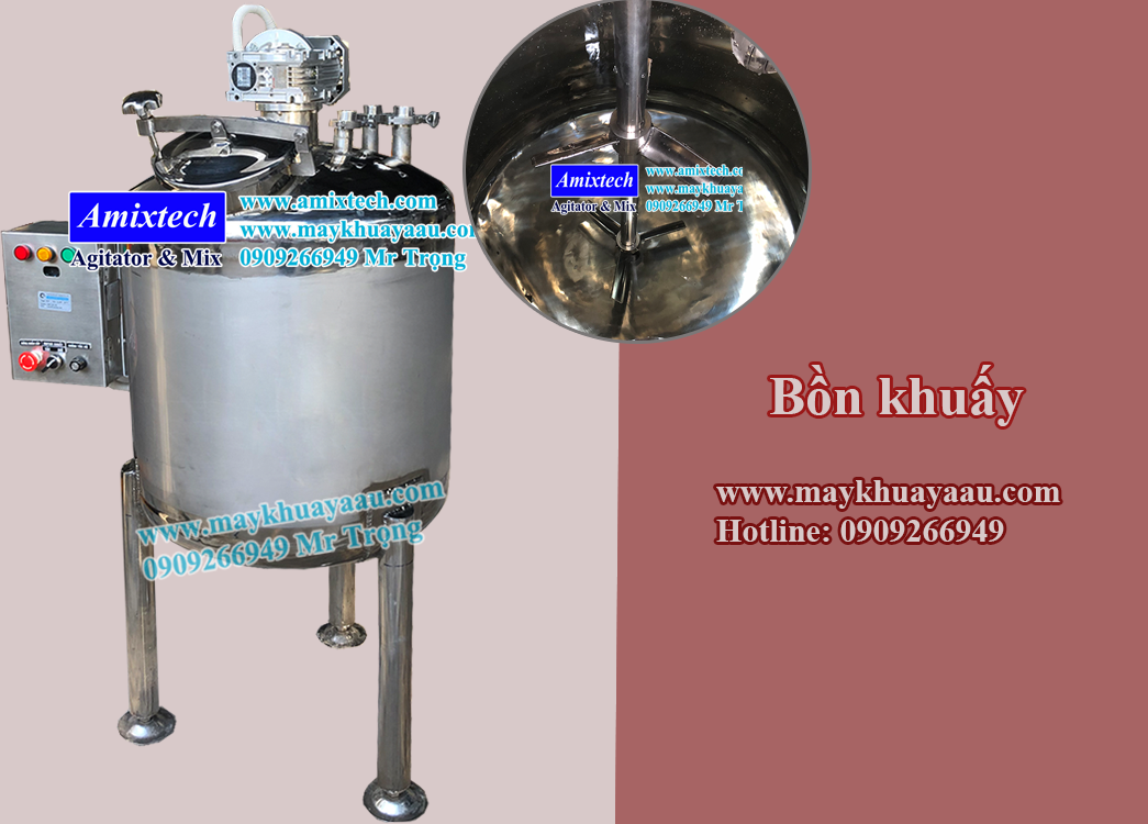 bồn khuấy trộn hóa mỹ phẩm 100 lít