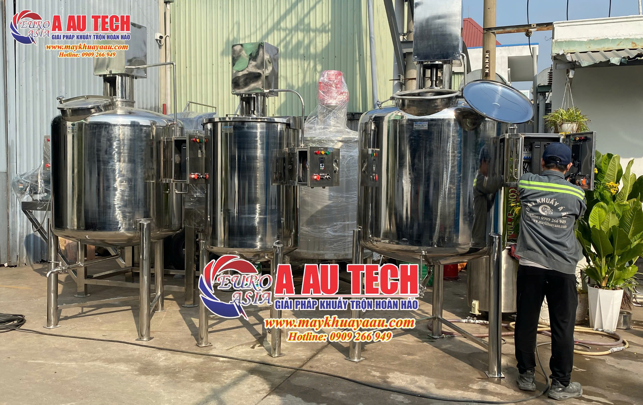 bồn khuấy tương ớt đánh bóng sáng