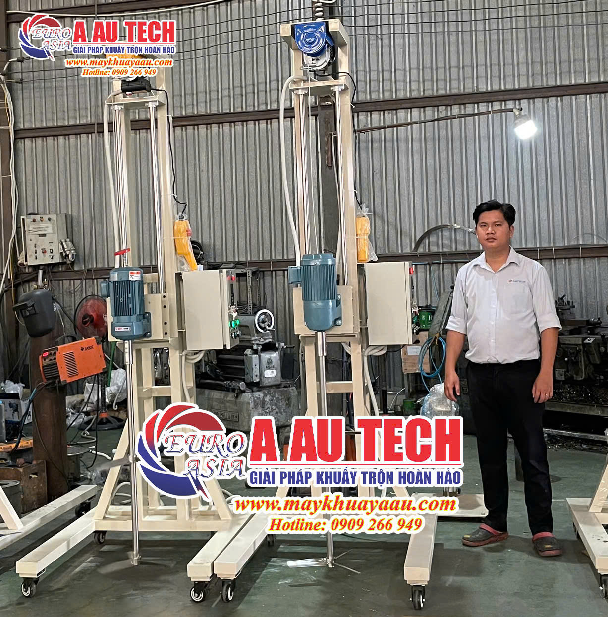máy khuấy trộn sơn nâng điện