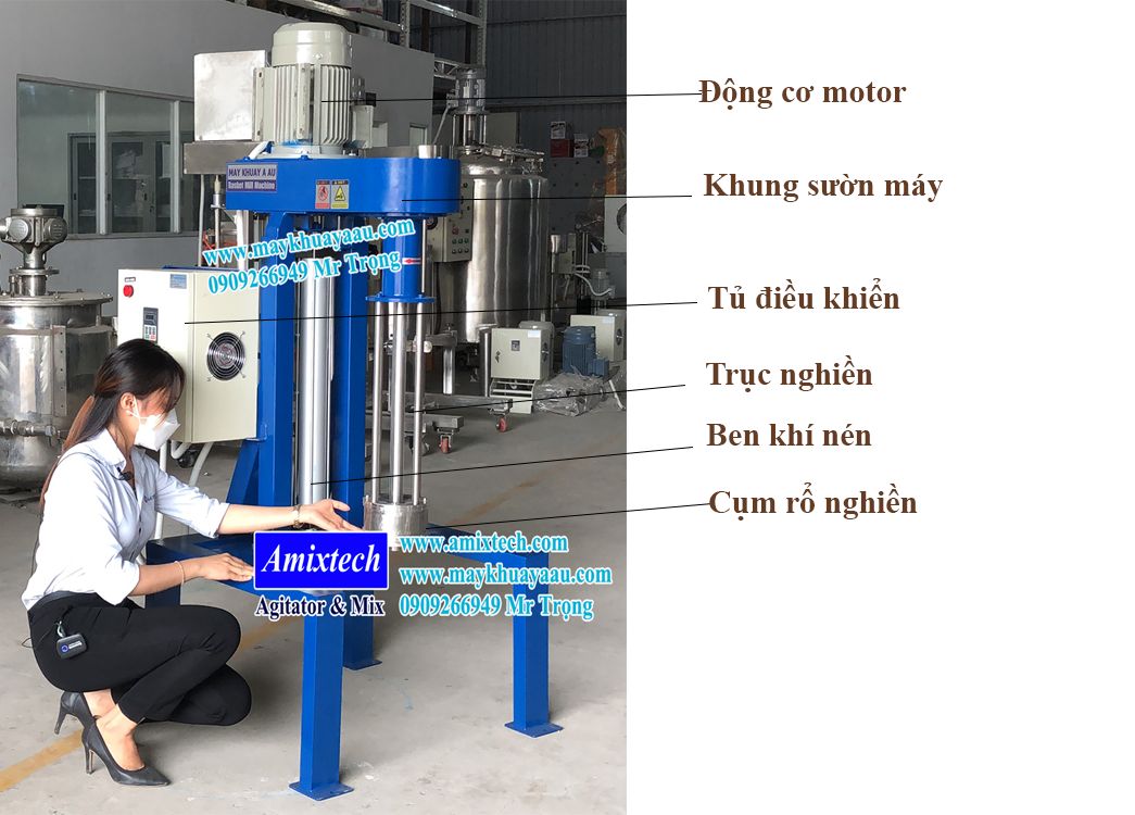 cấu tạo máy nghiền rổ 50kg