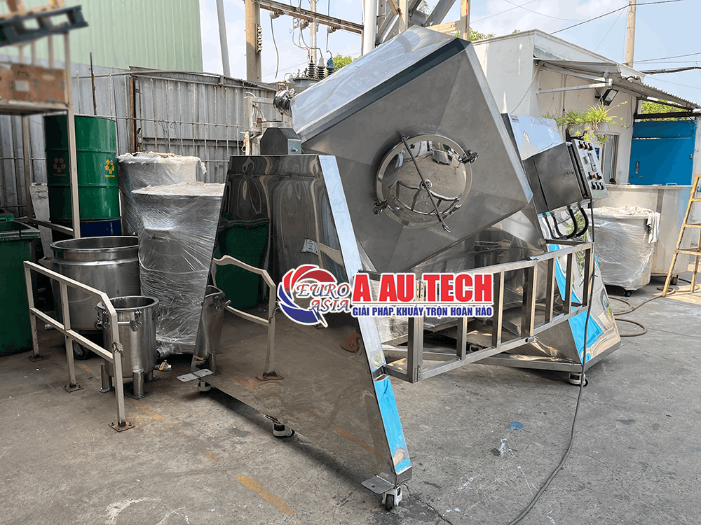 m&aacute;y trộn bột h&igrave;nh lập phương 500kg